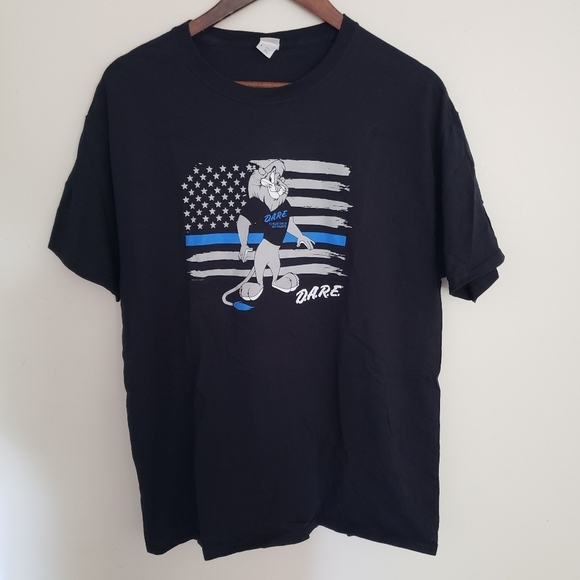 Vintage Y2K Dare Lion D.A.R.E. Crewneck Graphic T-Shirt Mens Large Cotton - Picture 1 of 10